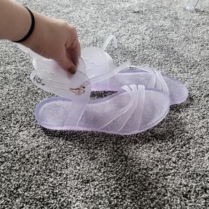 Ancient Greek Sandals Ikaria clear glitter